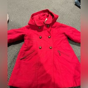 Jacadi red coat girls size 18-24 month